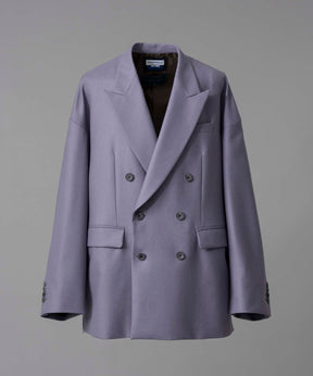 【Italian Dead Stock Fabric】Peaked Lapel Prime-Over Double Breasted Jacket