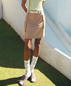 【SALE】Side Line Oxford Mini Skirt