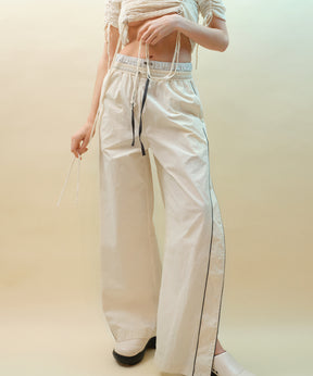 Double Waist Side Button Pants