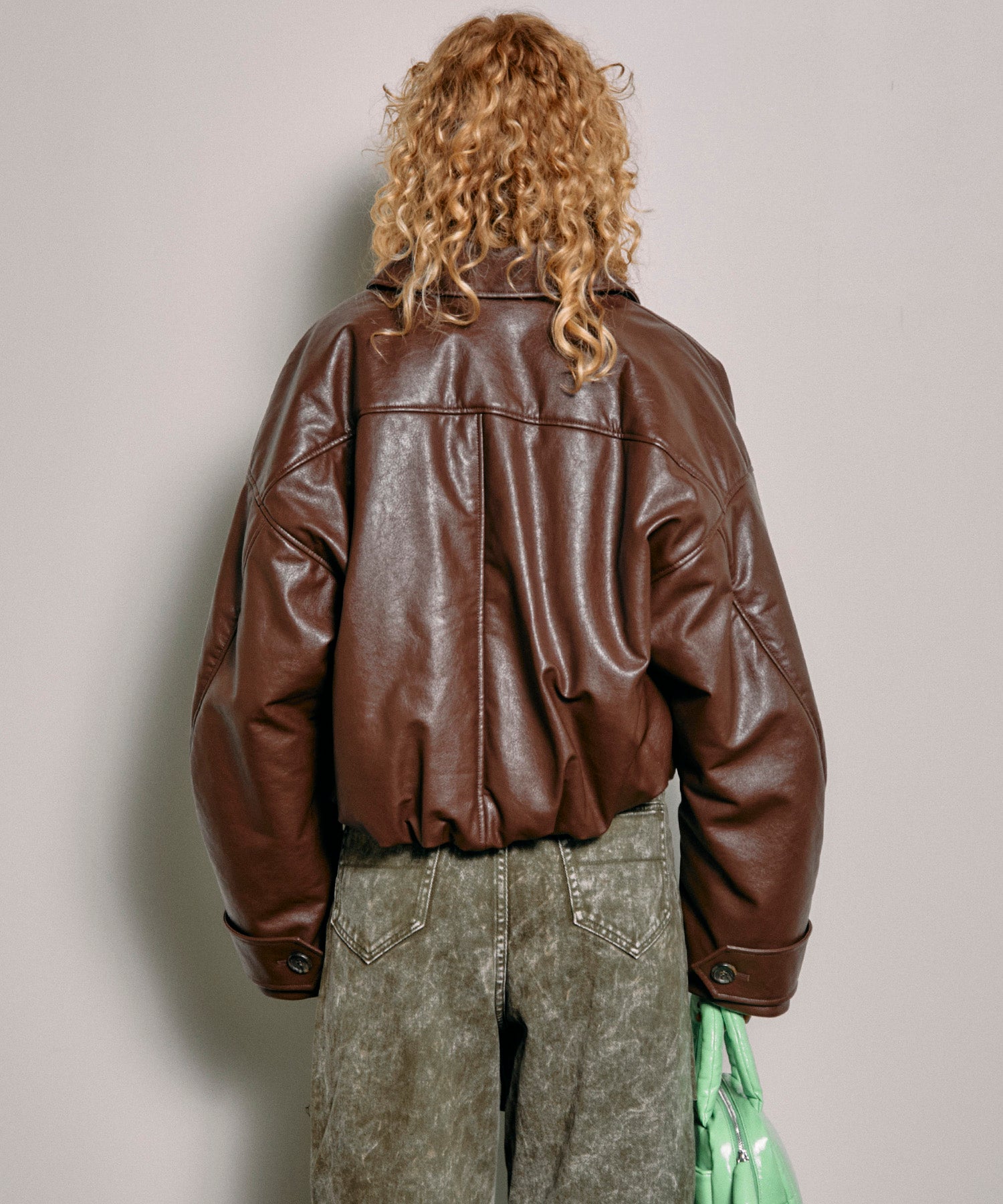 【SALE】Vegan Leather Balloon Blouson