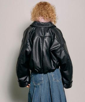 【SALE】Vegan Leather Balloon Blouson