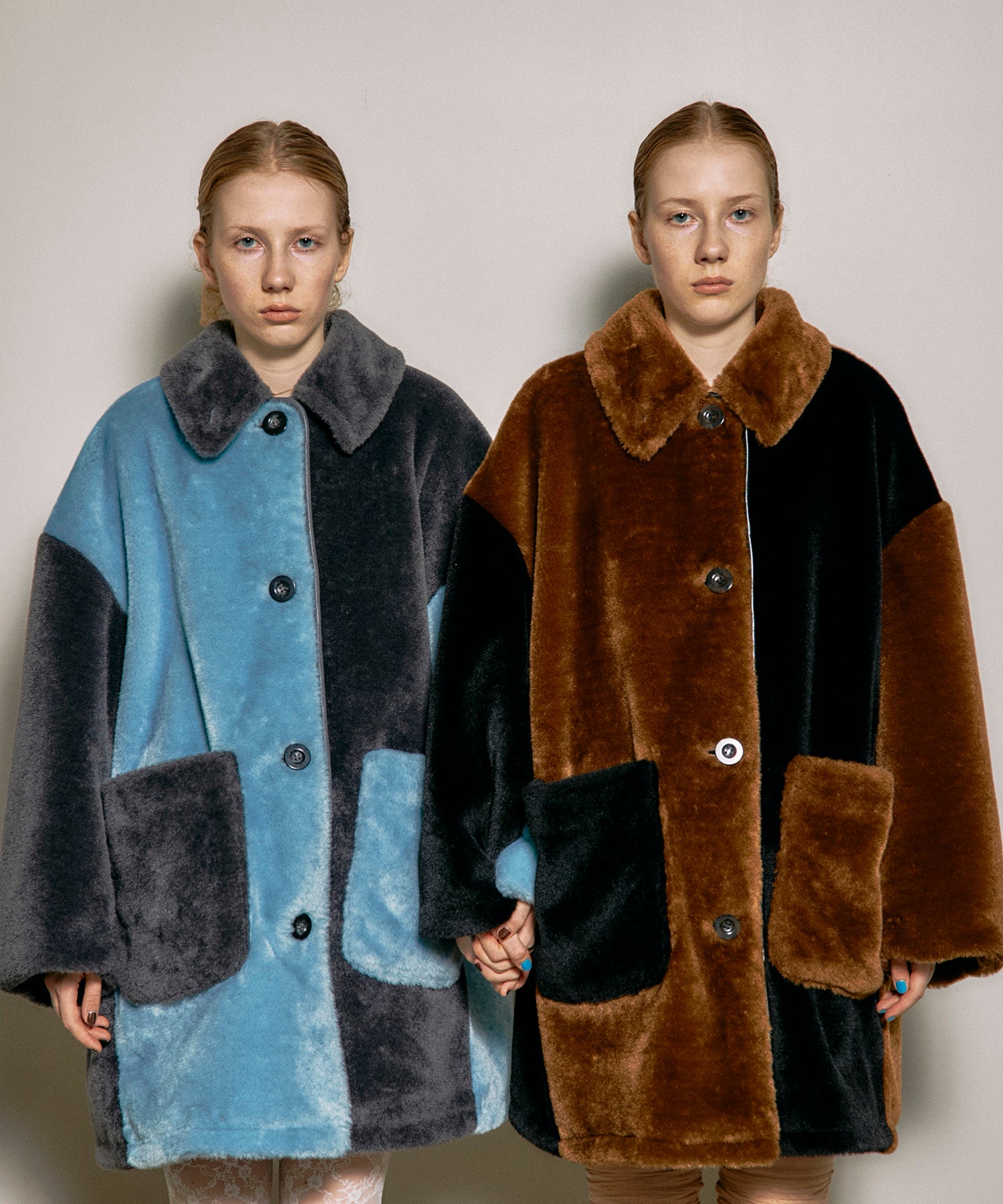 Bicolor Soutien Colored Fur Coat