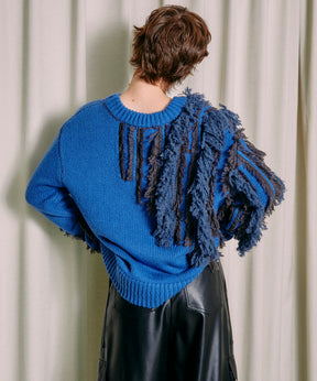 【SALE】Random Cut Fringe Knit