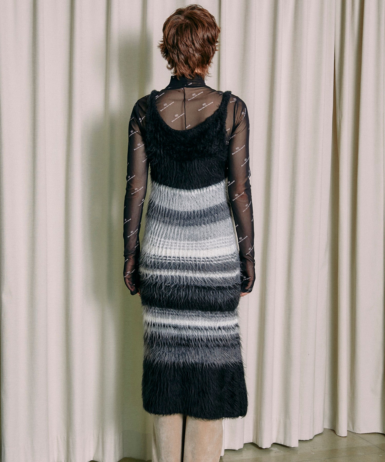 【SALE】Multicolor Border Knit Dress