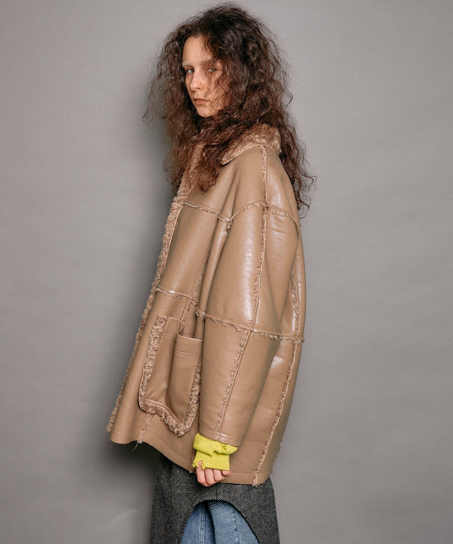 Reversible Vegan Mouton Coat