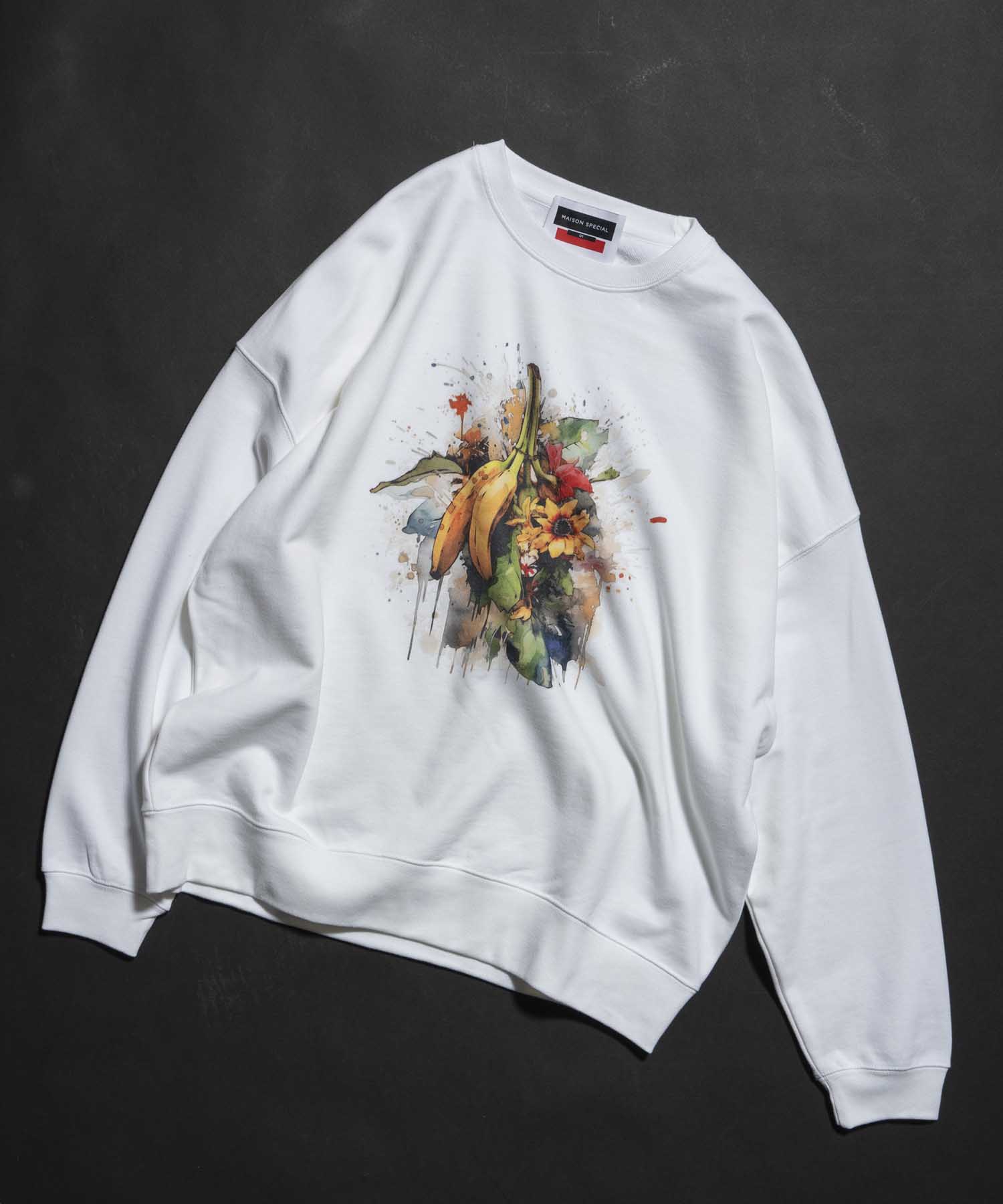 Multi Graphic Prime-Over Crew Neck Sweat Pullover