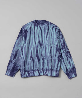 Hand Tie-Dye Sweat Prime-Over Crew Neck Pullover