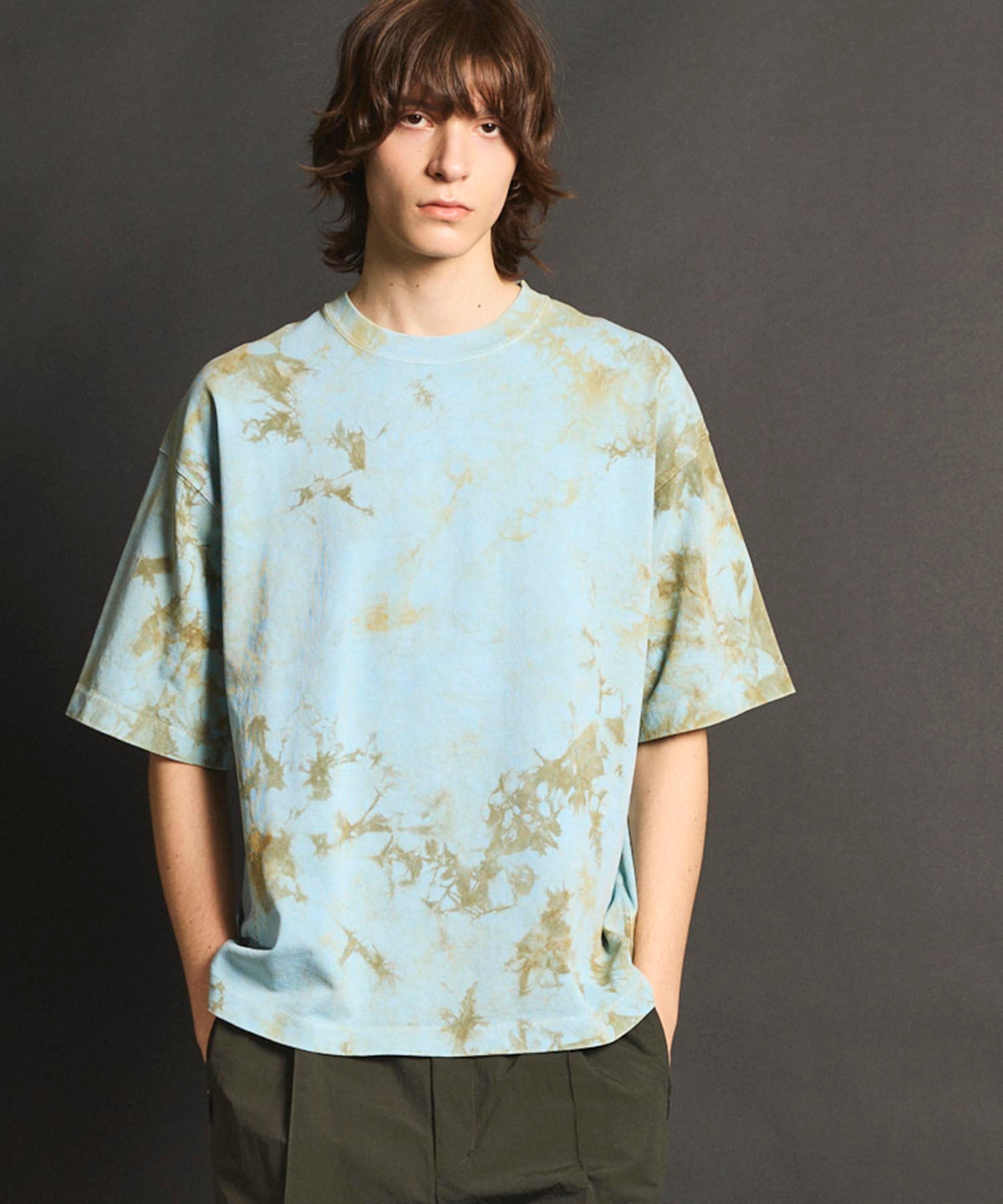 Hand Tie-Dye Prime-Over Crew Neck T-Shirt