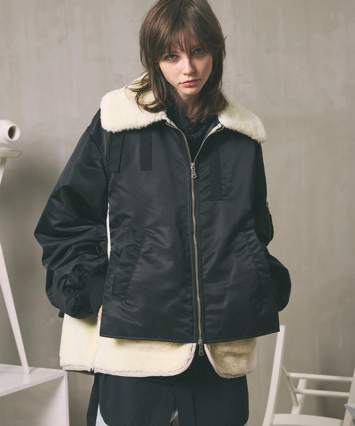 Prime-Over Layering B-3 Flight Jacket