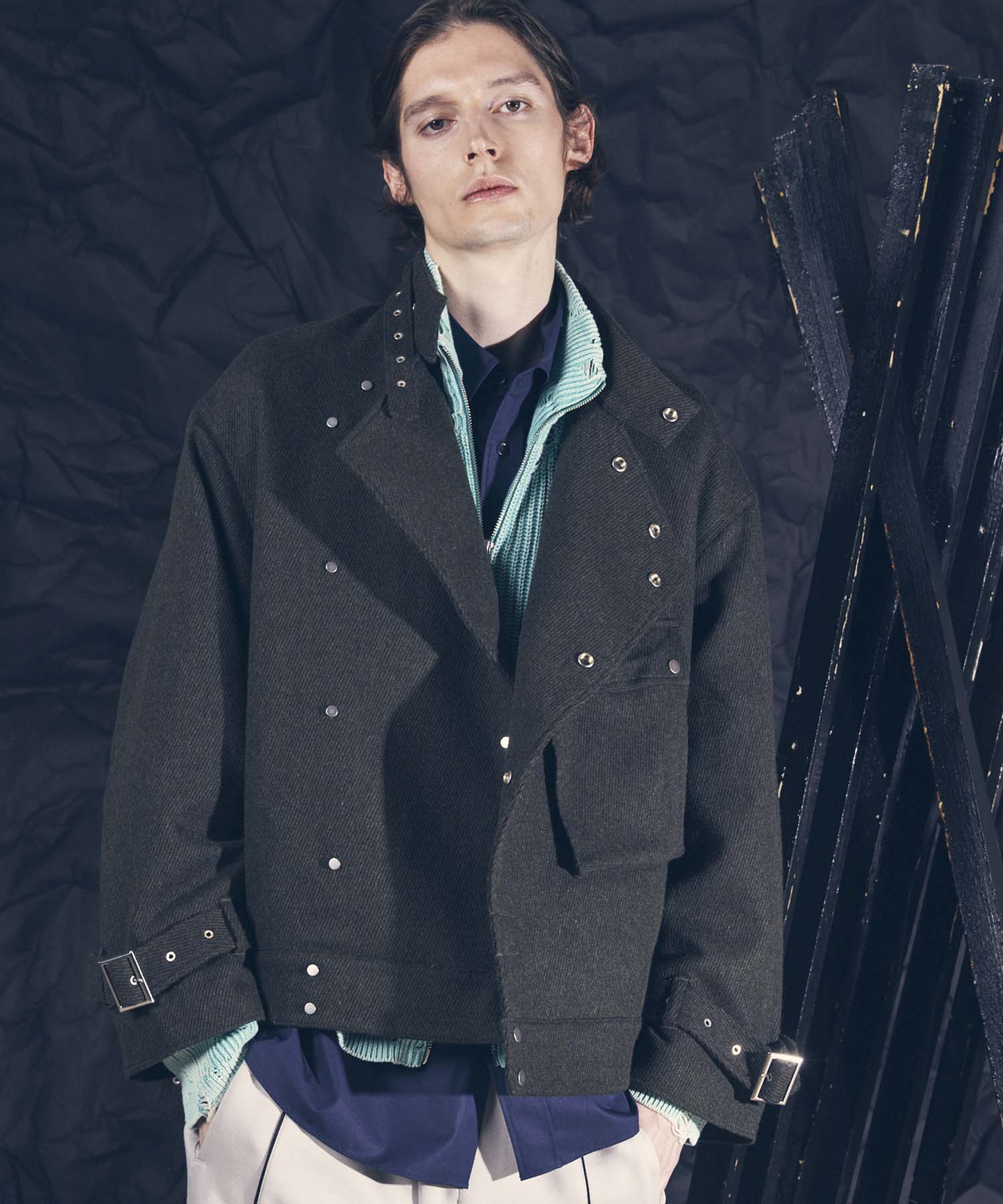 Motor-Cycle Prime-Over Wool Belted Jacket