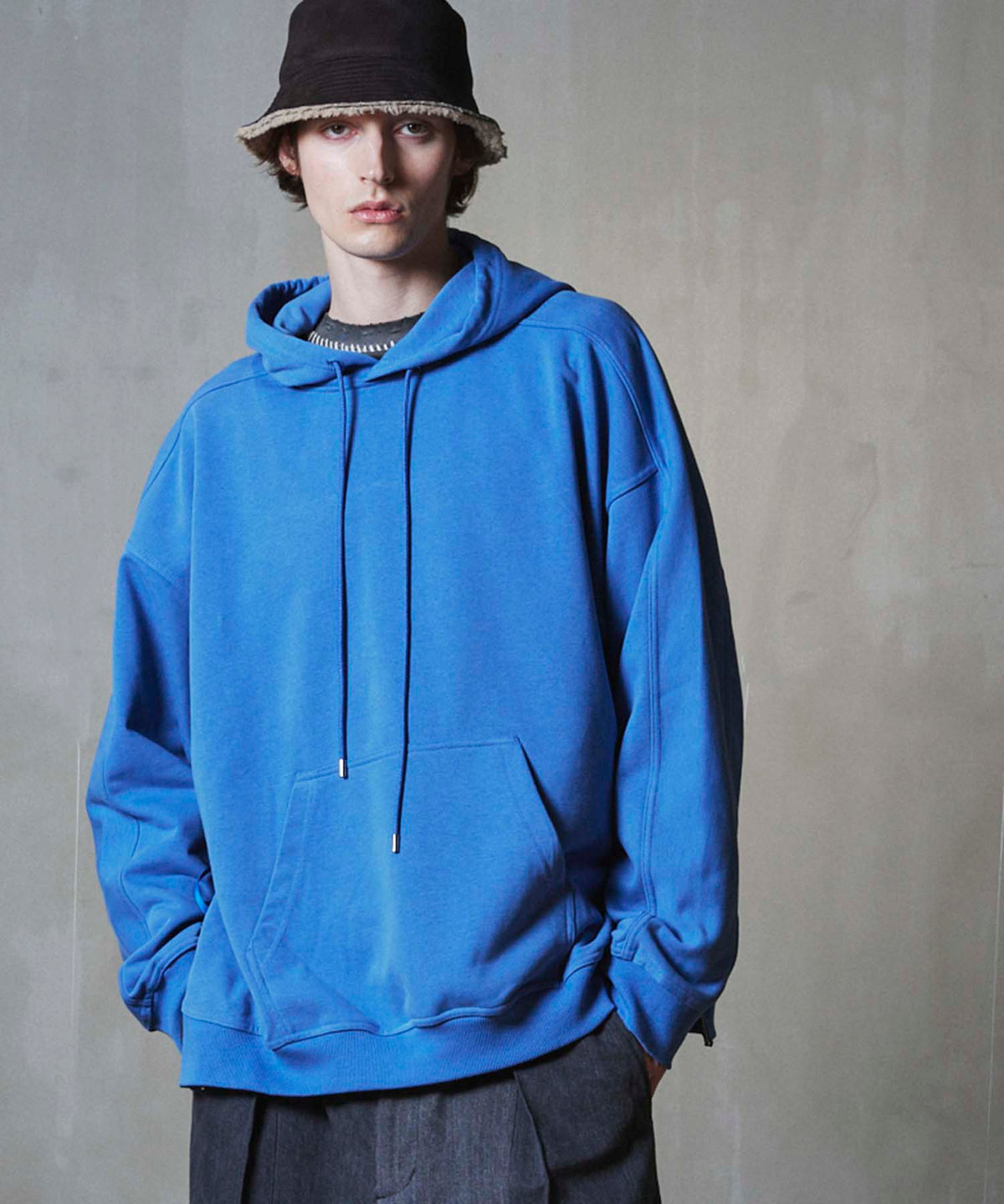 Heavy-Weight Sweat Prime-Over Side Zip Pullover Hoodie