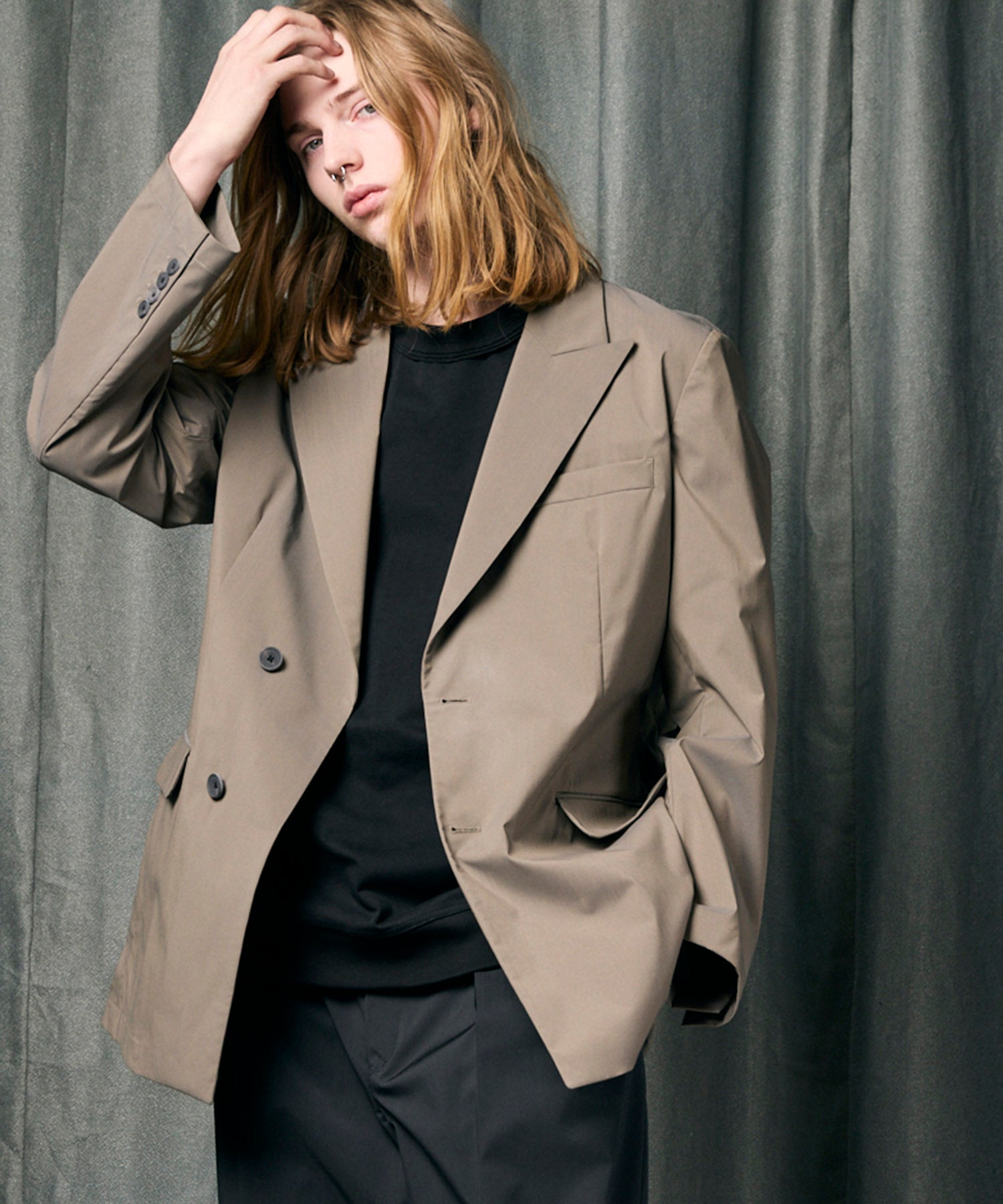 【LIMITED EDITION】Dress-Over Peaked Lapel Semi-Double Tailored Jacket