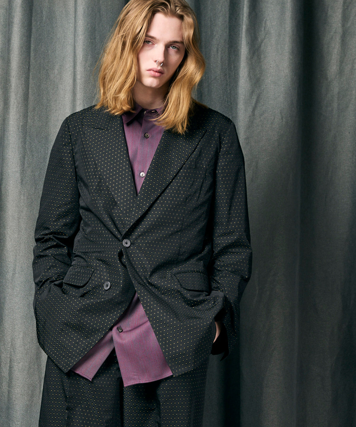 【LIMITED EDITION】Dress-Over Peaked Lapel Semi-Double Tailored Jacket