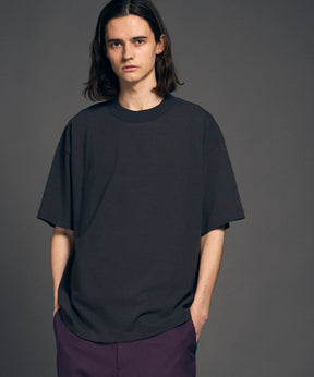 Cotton Cupro Prime-Over Mock Neck T-Shirt