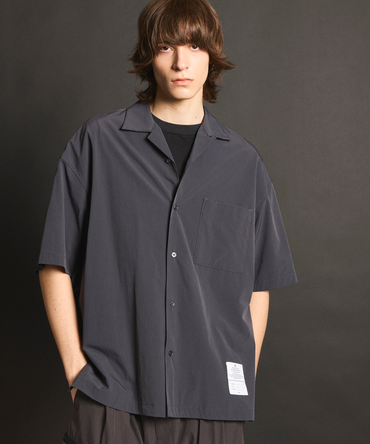 Dry Touch Prime-Over Short Sleeve Open Collar Shirt