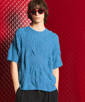 Links Jacquard Border Oversized Crew Neck T-shirt