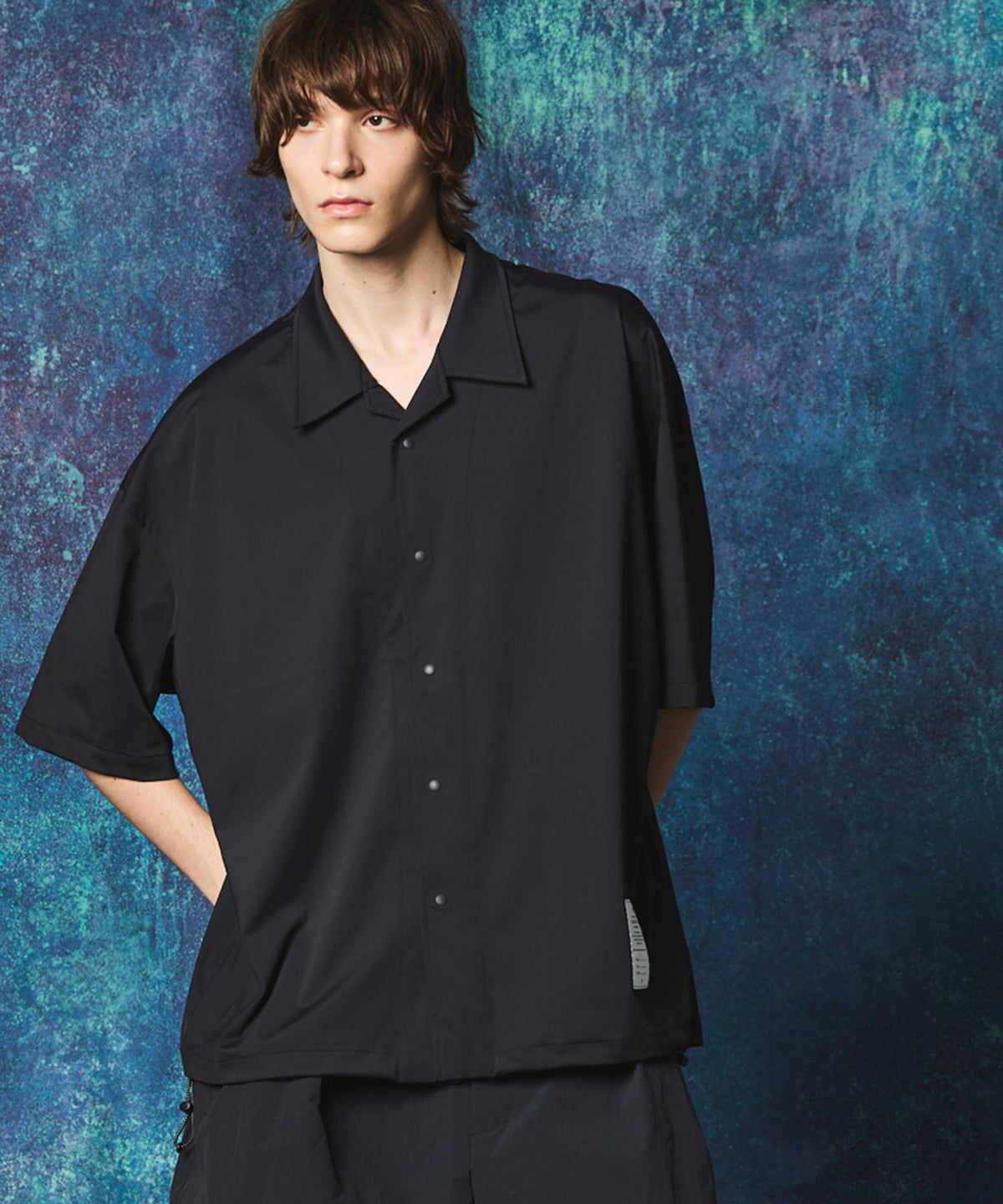 High Tension Prime-Over Short Sleeve Open Collar Draw Cord Shirt