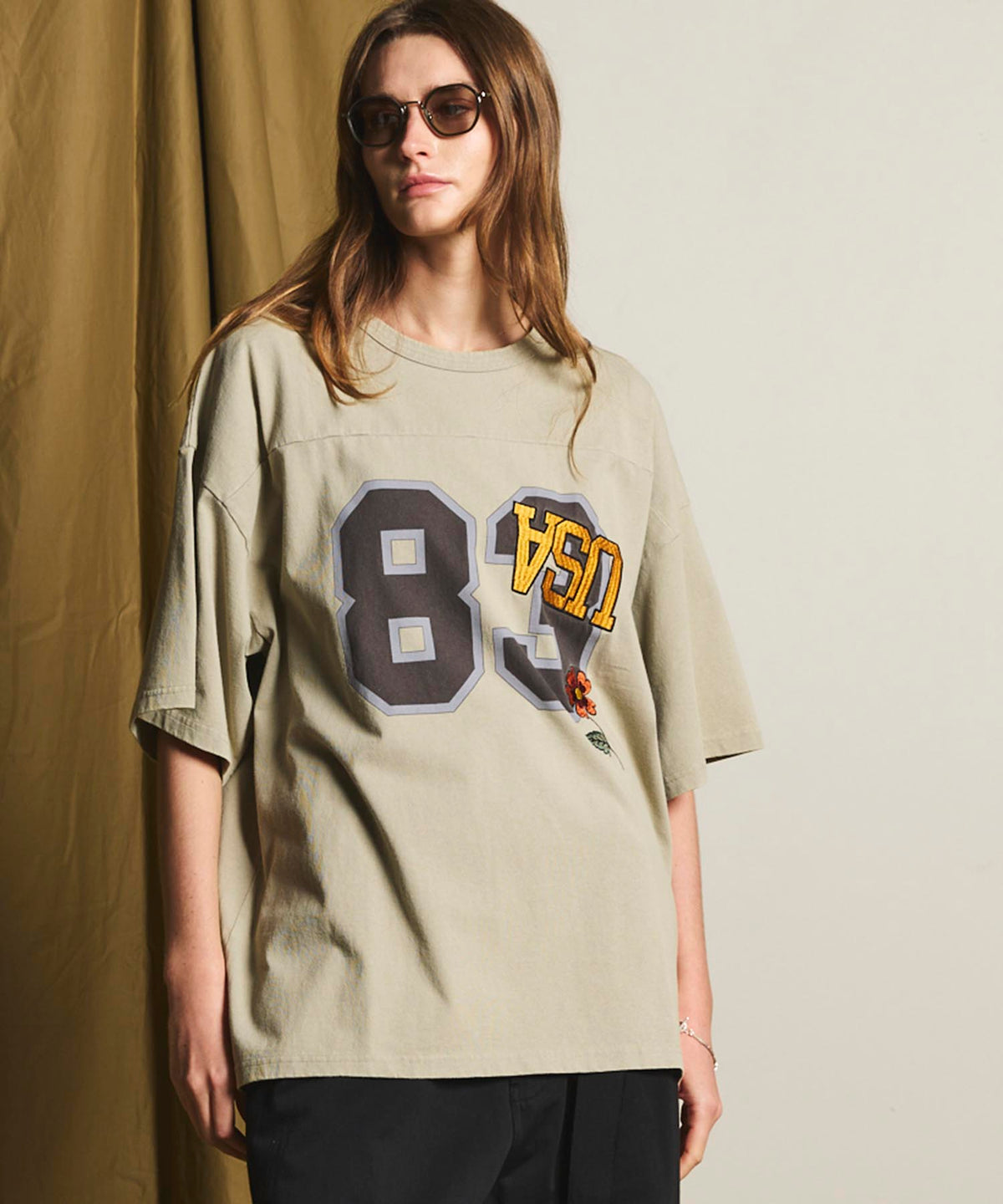 Numbering USA Embroidery Prime-Over Football Crew Neck T-shirt