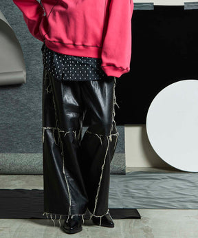 【PRE-ORDER】Artificial Leather Wide Pants