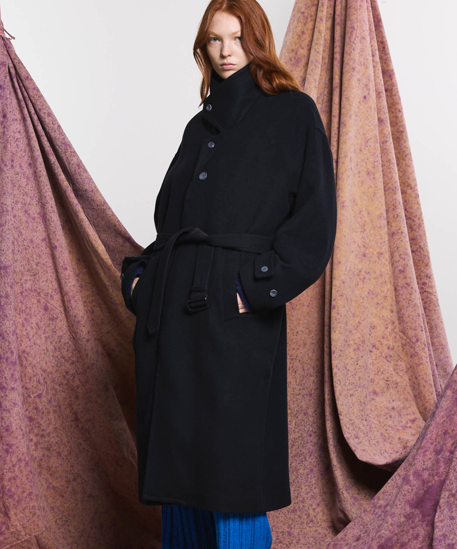 Super140s Prime-Over Forward Drop Melton Coat