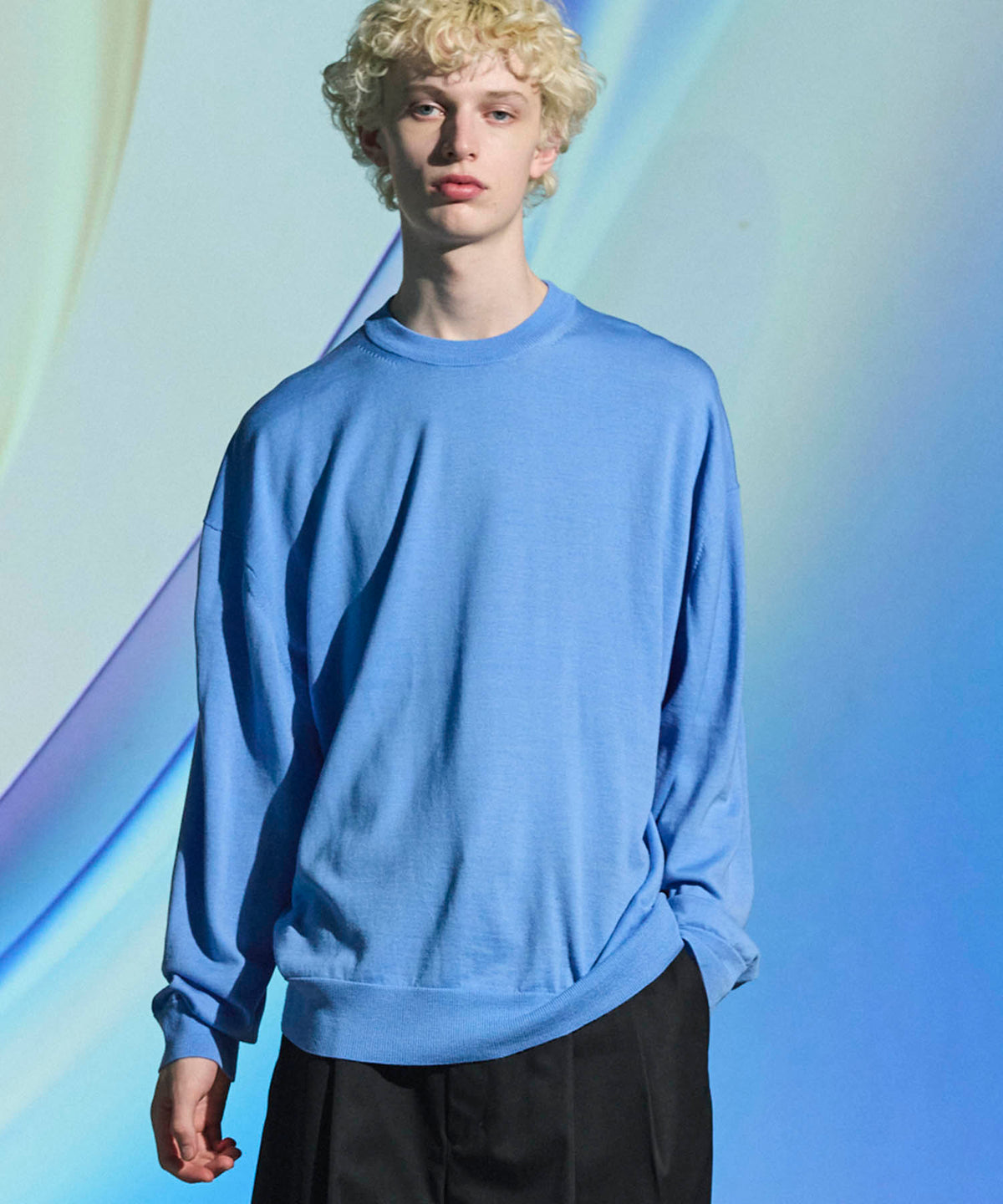 Super120s High Gauge Prime-Over Crew Neck Knit Pullover