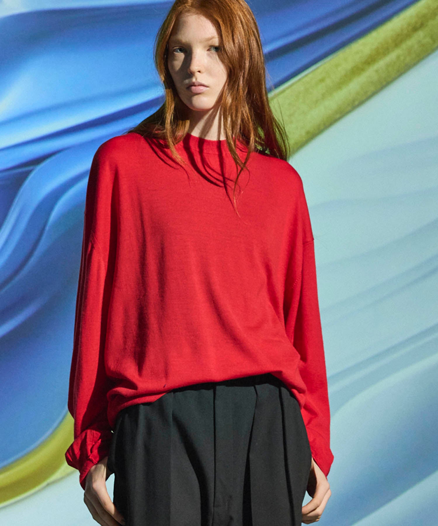 Super120s High Gauge Prime-Over Crew Neck Knit Pullover