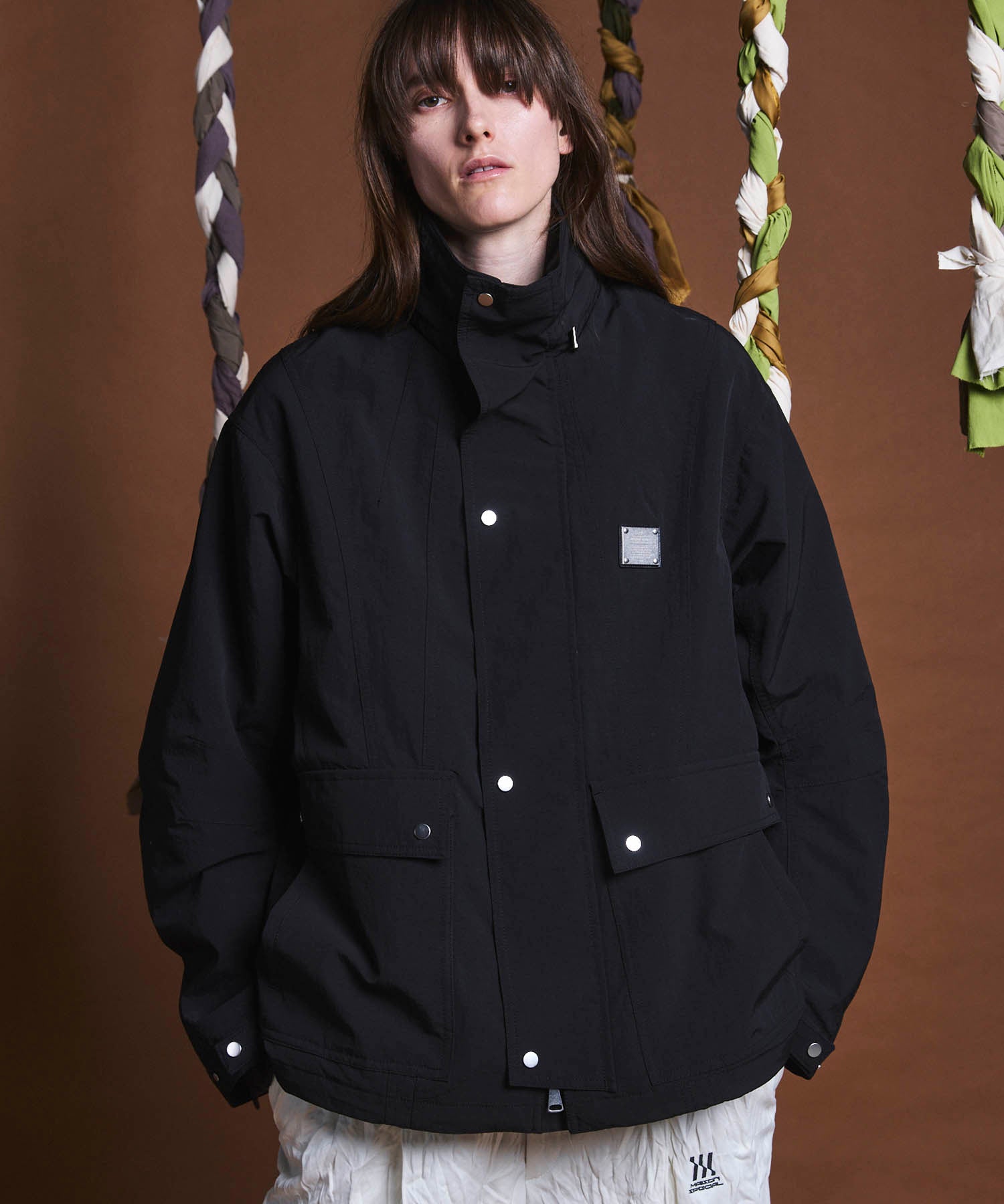 Washed Nylon Prime-Over Metal Plate Blouson