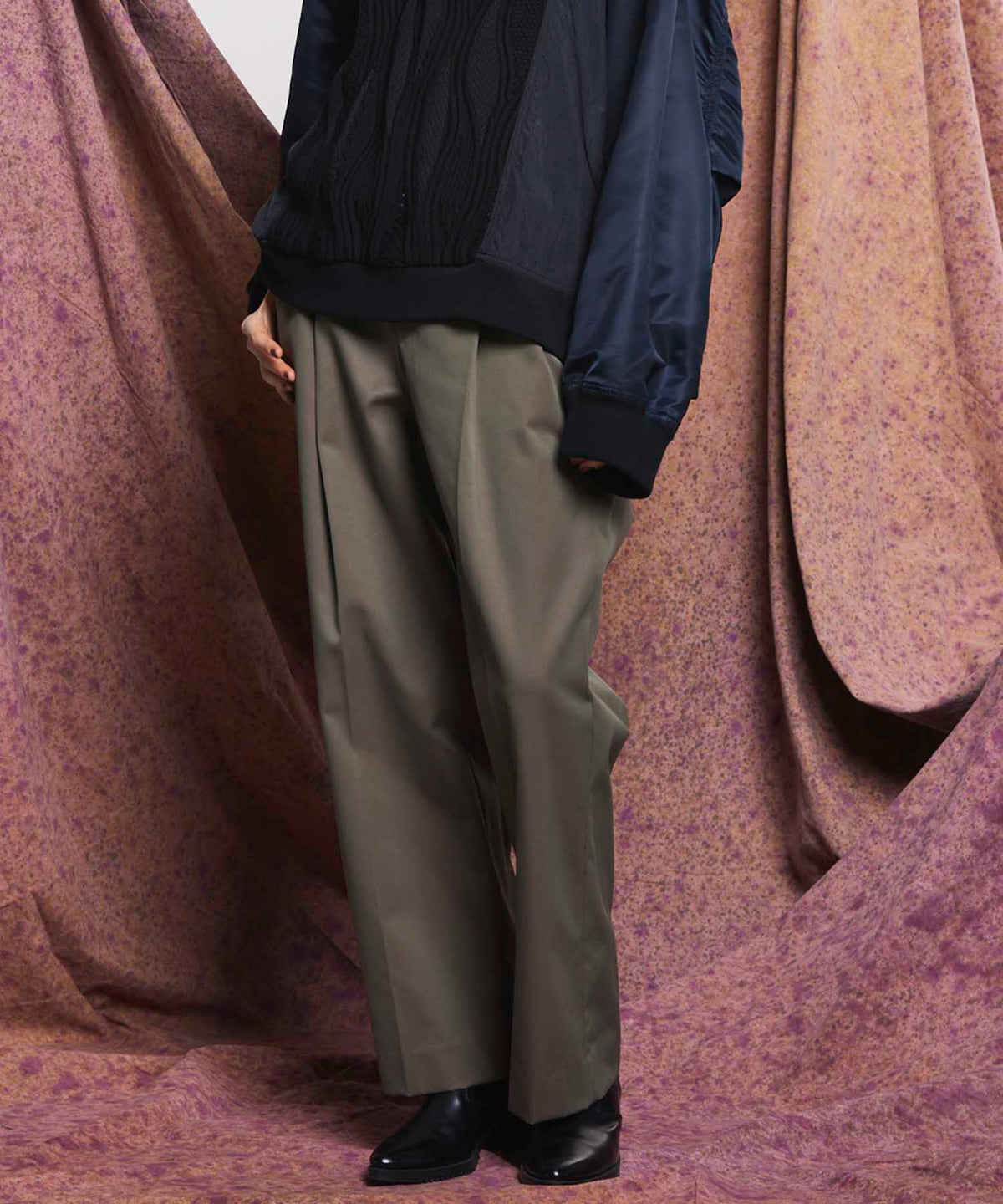 120/2/2 Suvin Cotton Gabardine Prime-Wide One Tuck Pants