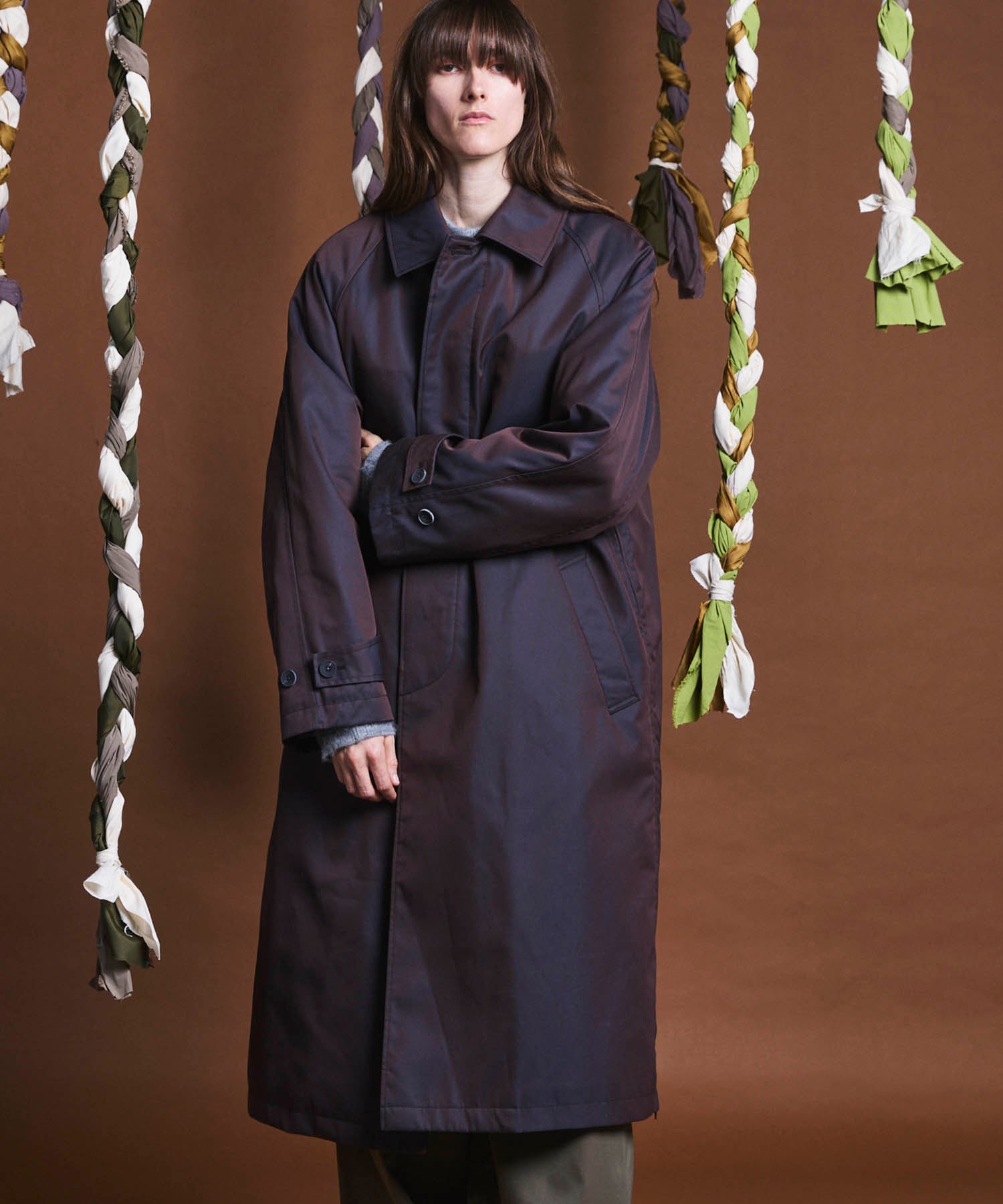 120/2/2 Suvin Cotton Gabardine Prime-Over Balmacaan Coat