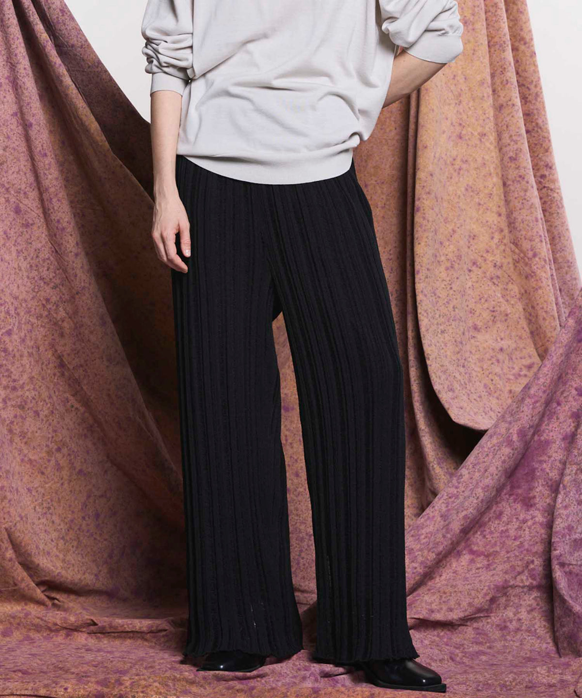 Prime-Wide Sheer Rib Knit Pants