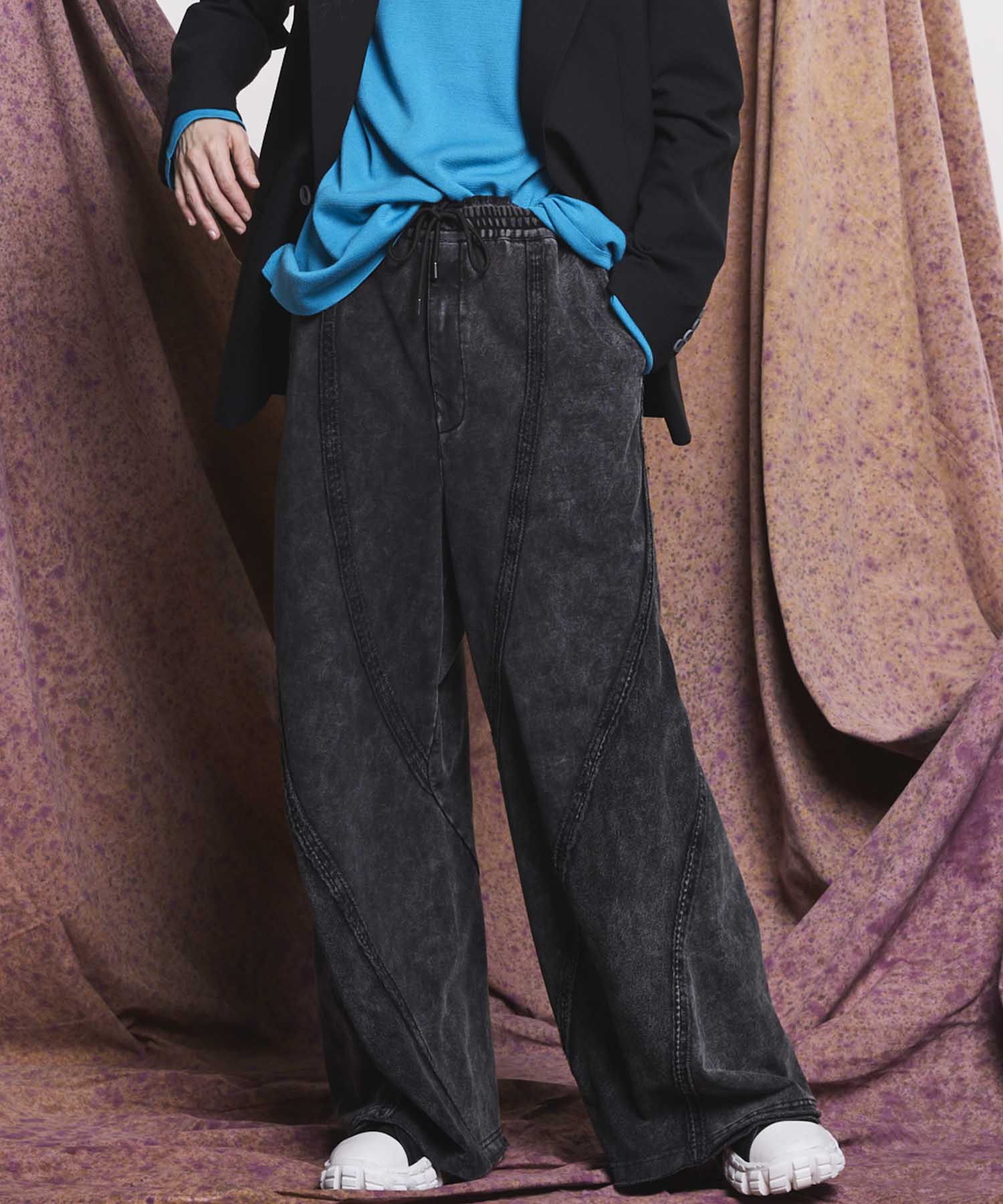 【PRE-ORDER】Chemical Over-Dyed Inside-Out Sweat Wide Pants