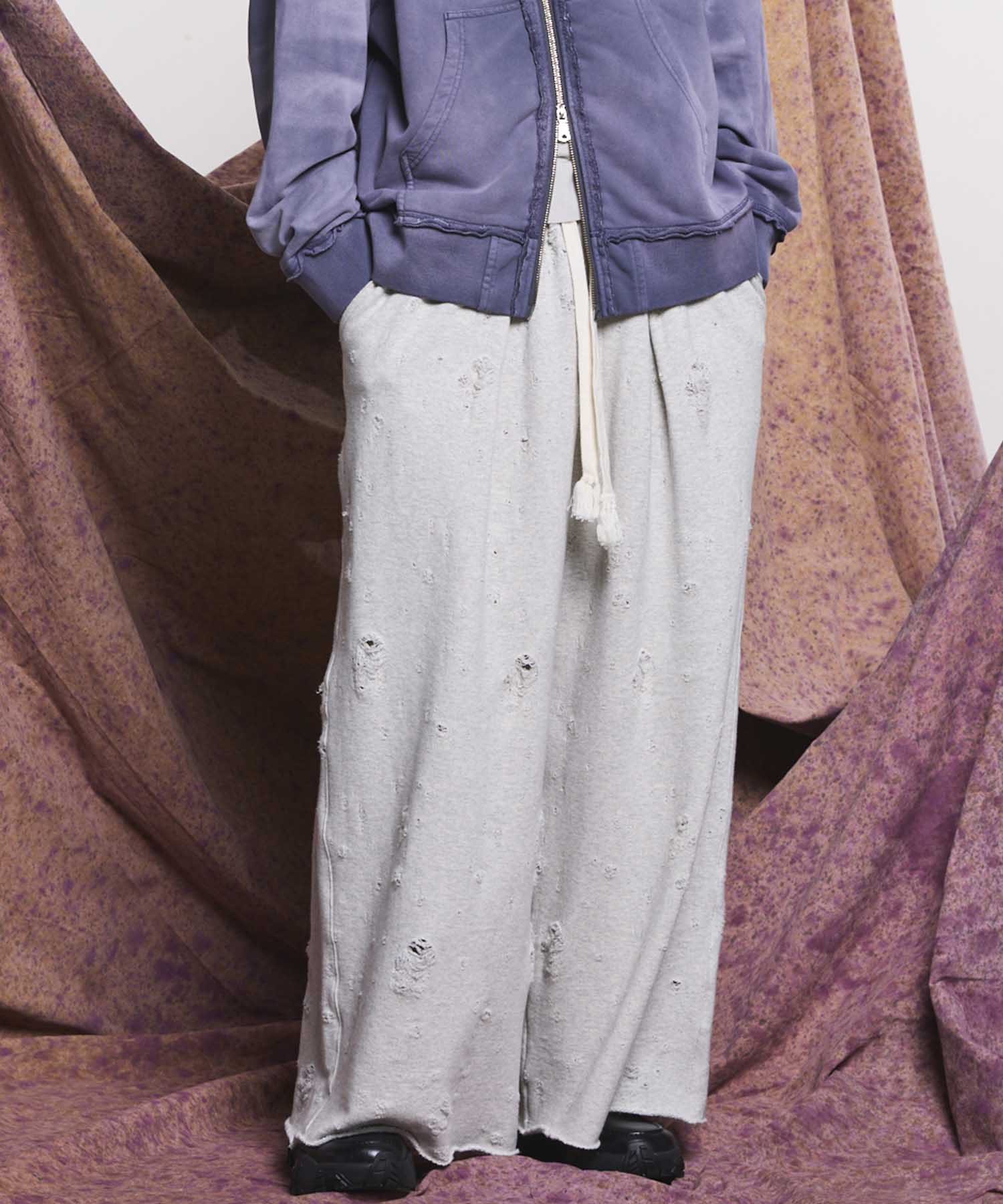 Sweat Jacquard Easy Wide Pants