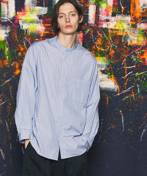 【THOMAS MASON】Prime-Over Band Collar Shirt