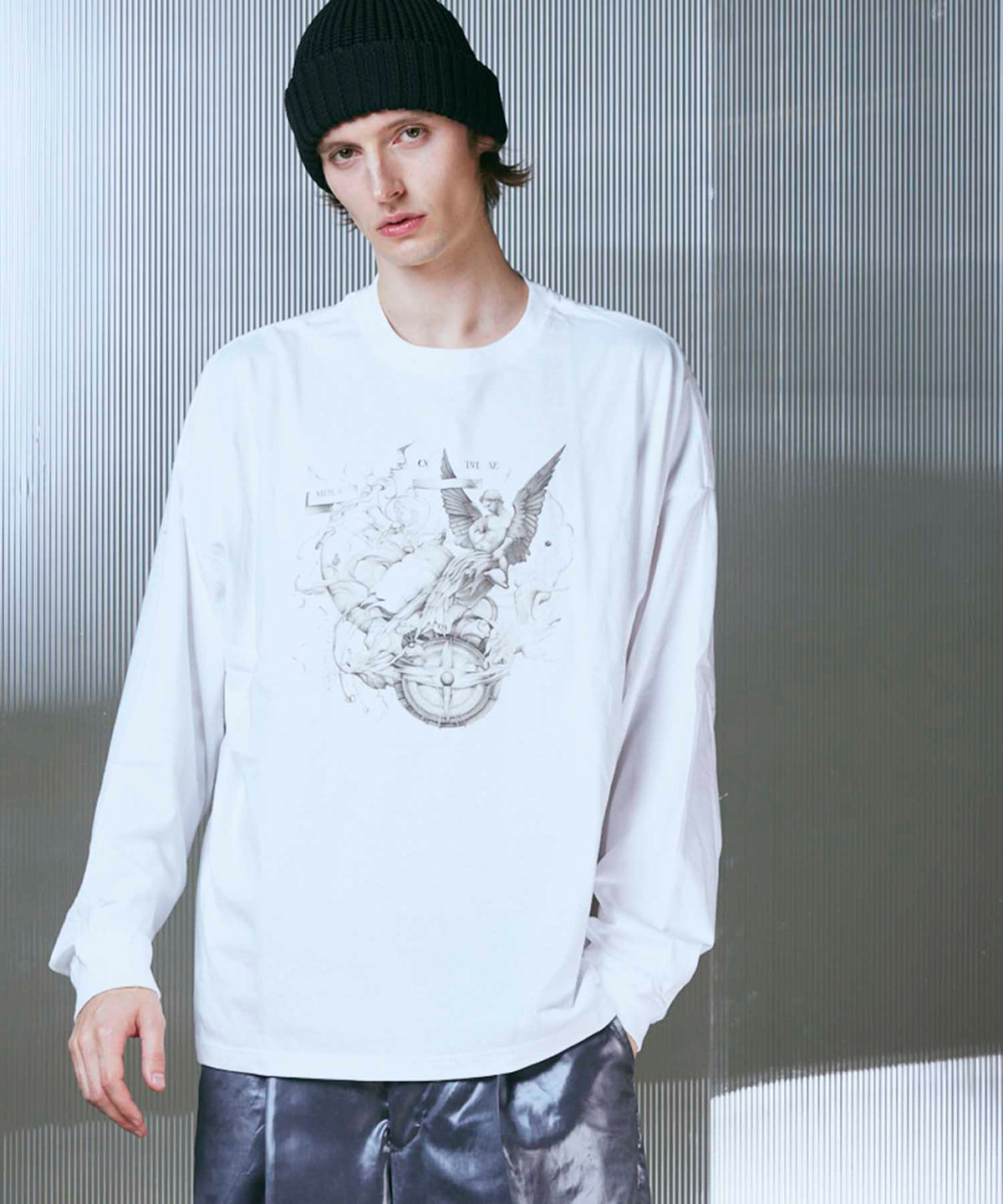 Multi Graphic Prime-Over Crew Neck Pullover