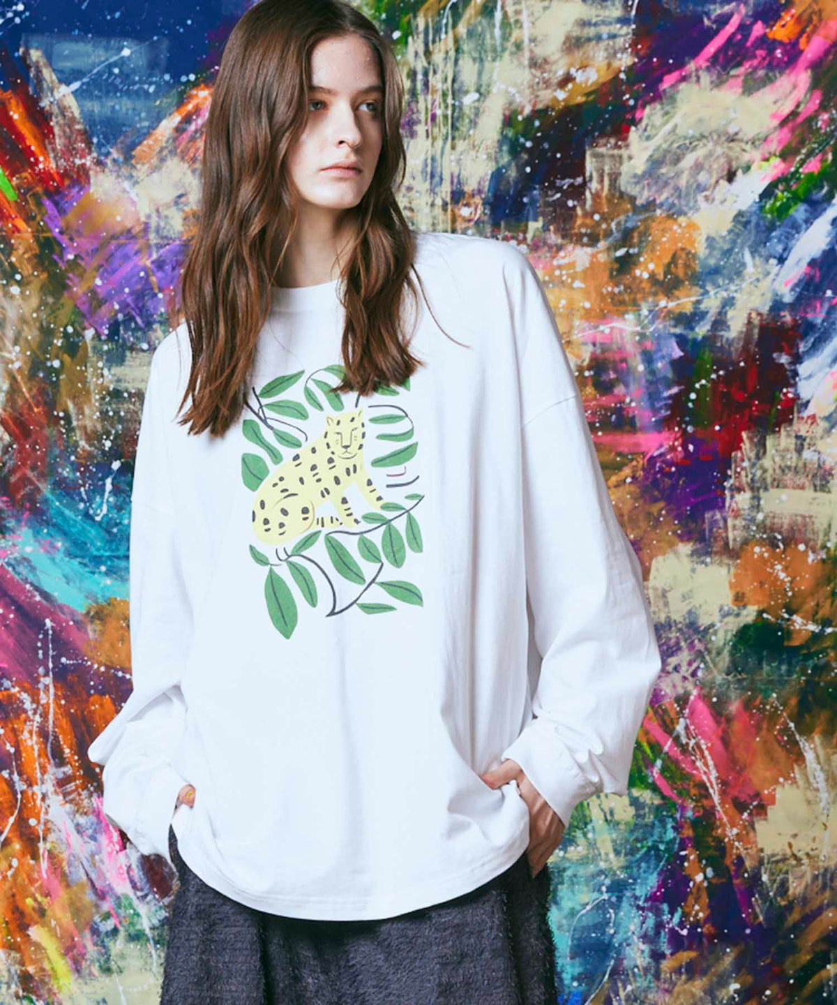 Multi Graphic Prime-Over Crew Neck Pullover