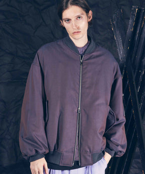 Prime-Over Wool Chambray MA-1 Bomber Jacket