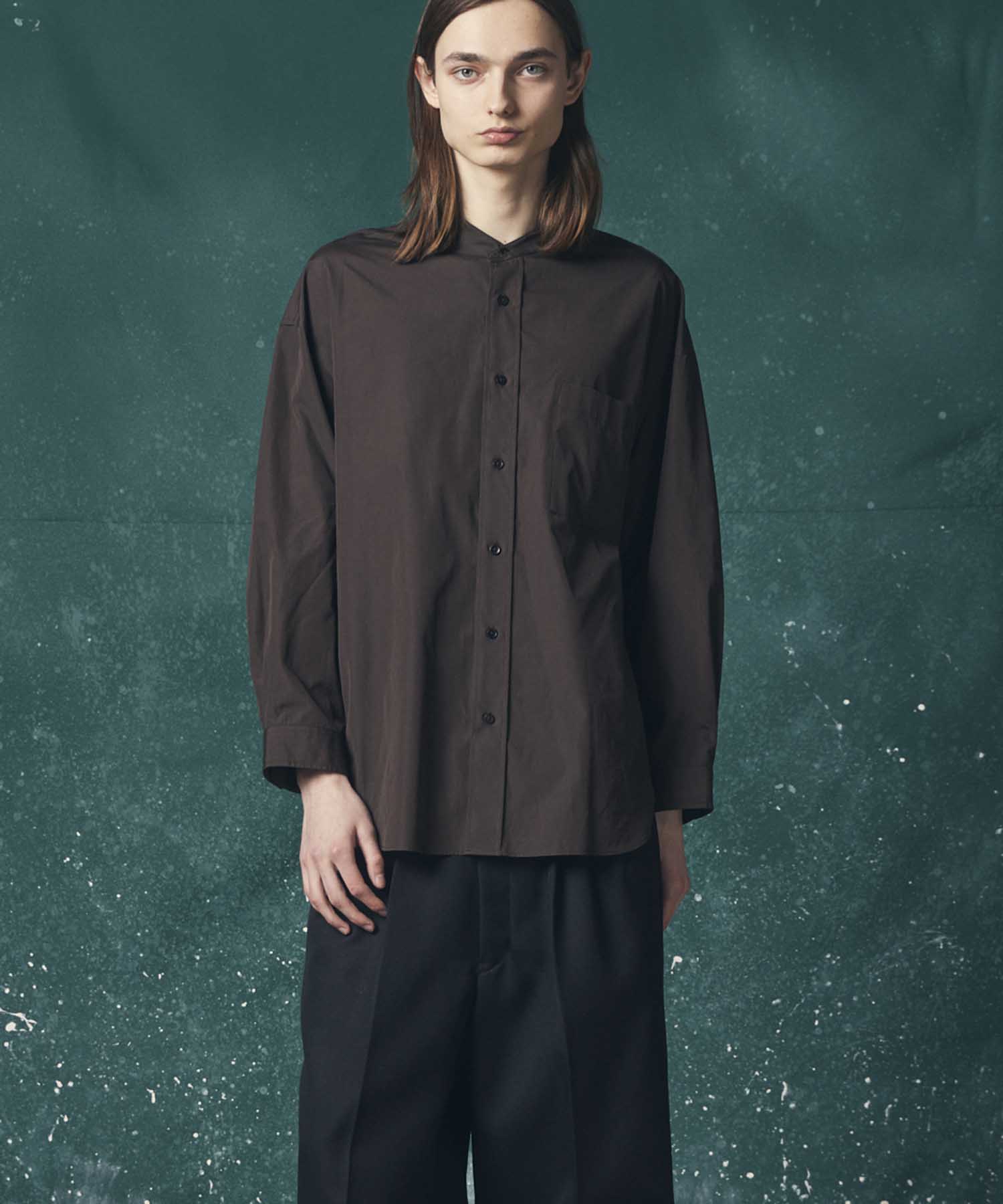 【THOMAS MASON】Prime-Over Band Collar Shirt