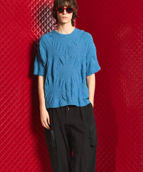 Links Jacquard Border Oversized Crew Neck T-shirt