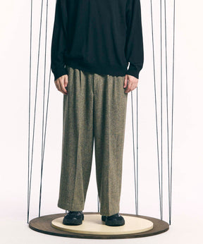 【Italian Dead Stock Fabric】Three-tuck Wide Pants