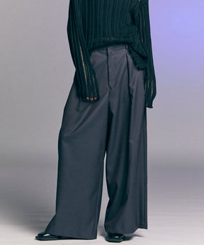 4 Colors Chambray Washable Wool Baggy Wide Pants