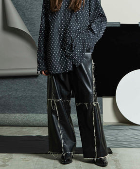 【PRE-ORDER】Artificial Leather Wide Pants