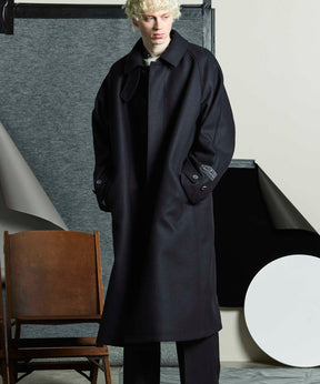 Super140s Prime-Over Melton Balmachan Coat