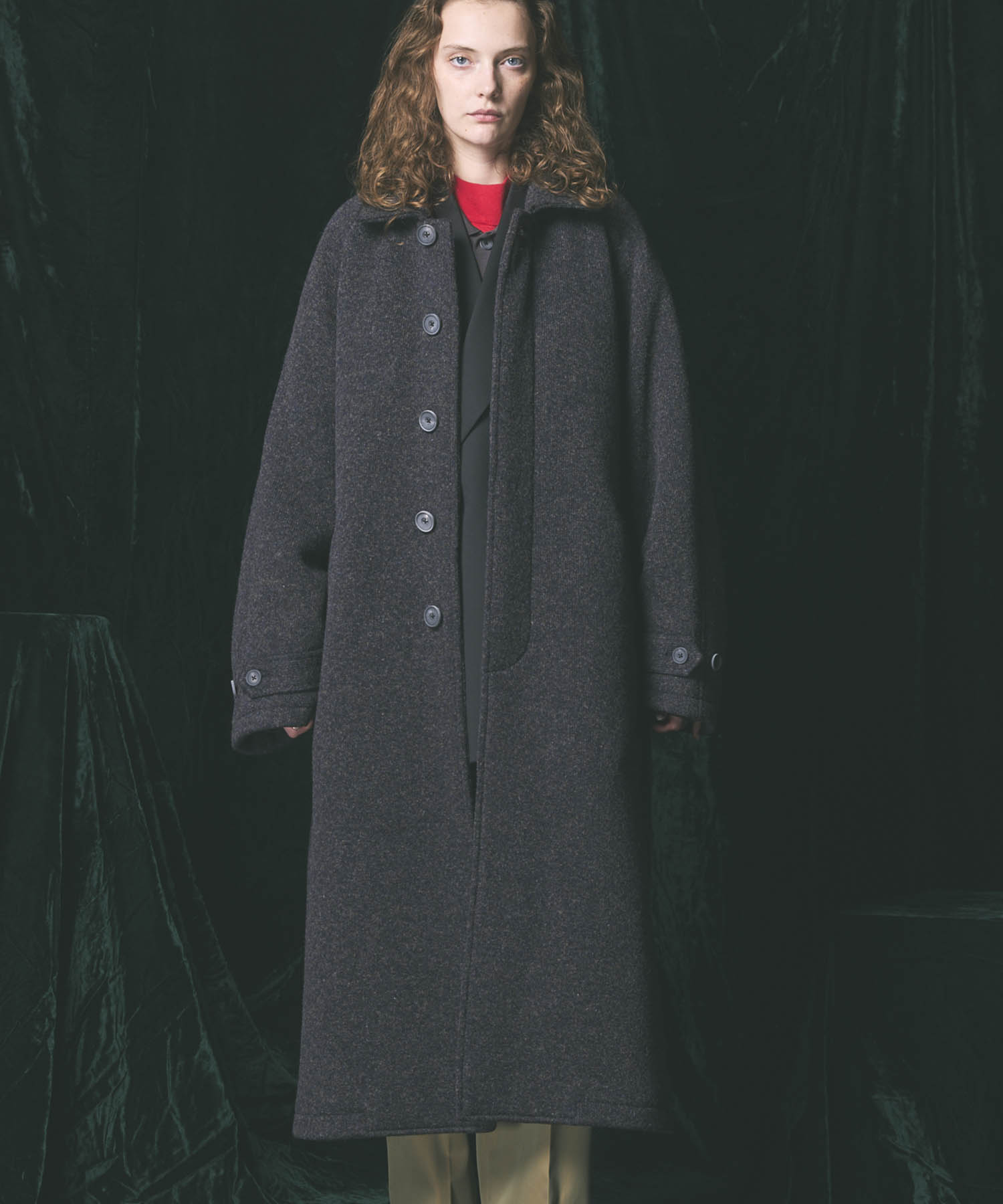 【Italian Dead Stock Fabric】Prime-Over Soutien Collar Coat