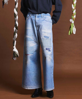 【PRE-ORDER】Trompel'oeil Remake Denim Print Wide Baggy Pants