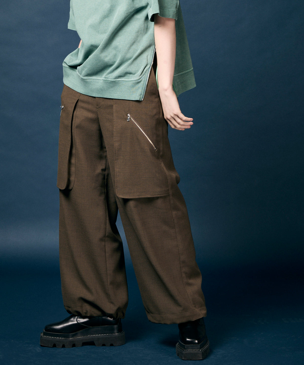 Wrap Cut Wide Cargo Pants