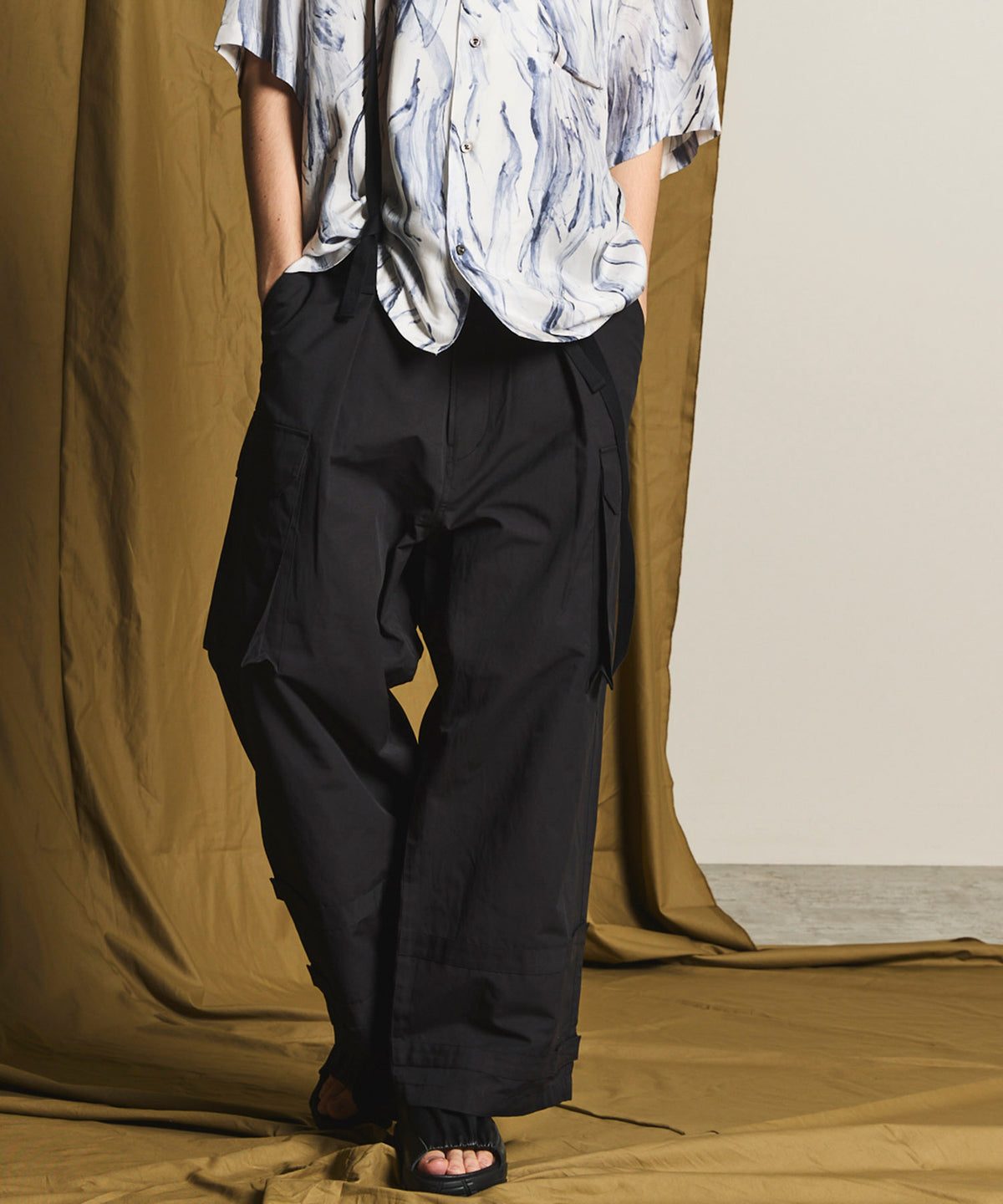 Cotton Nylon Twill Suspender Cargo Pants