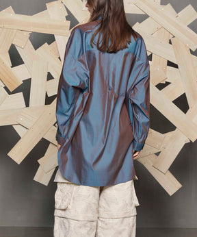 Cotton Silk Prime-Over Shirt Coat