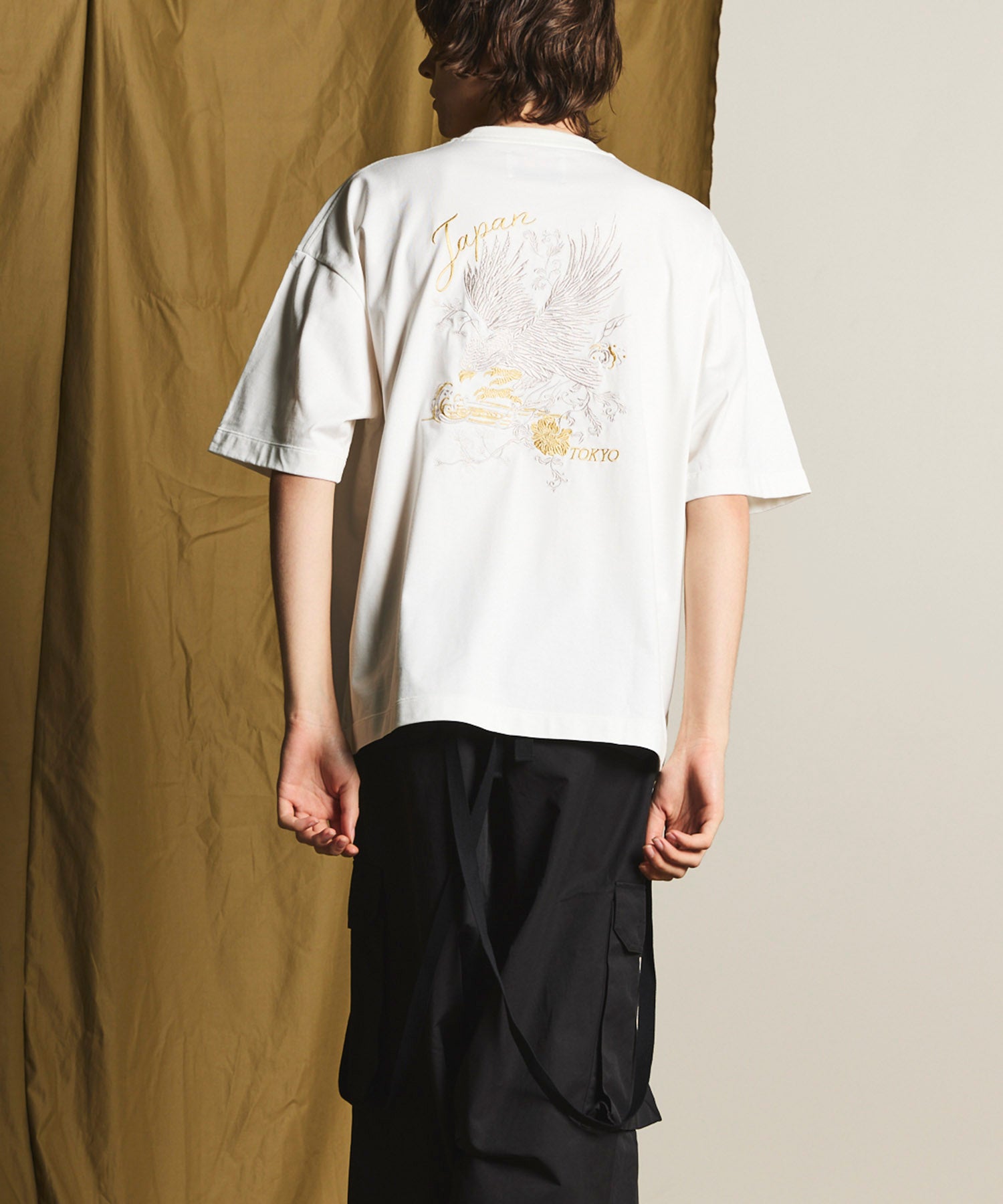 Eagle Embroidery Prime-Over Crew Neck T-shirt