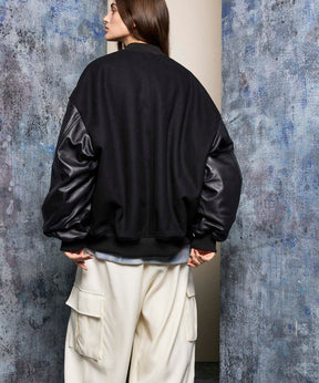 Sheep Leather Prime-Over Stadium Jacket