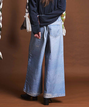 【PRE-ORDER】Trompel'oeil Remake Denim Print Wide Baggy Pants